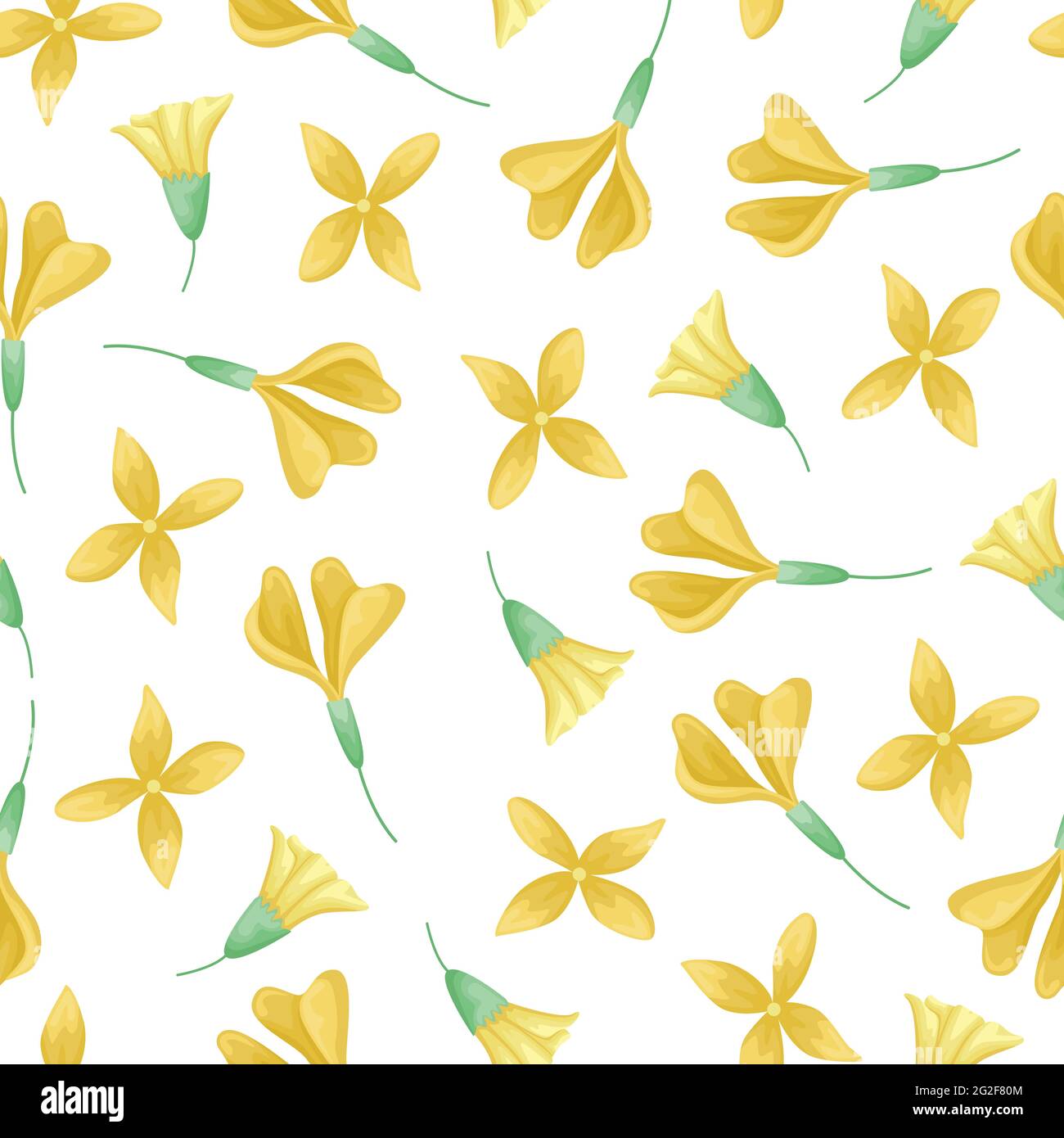 The floral seamless pattern with leaves and flowers. Vector botanical ...