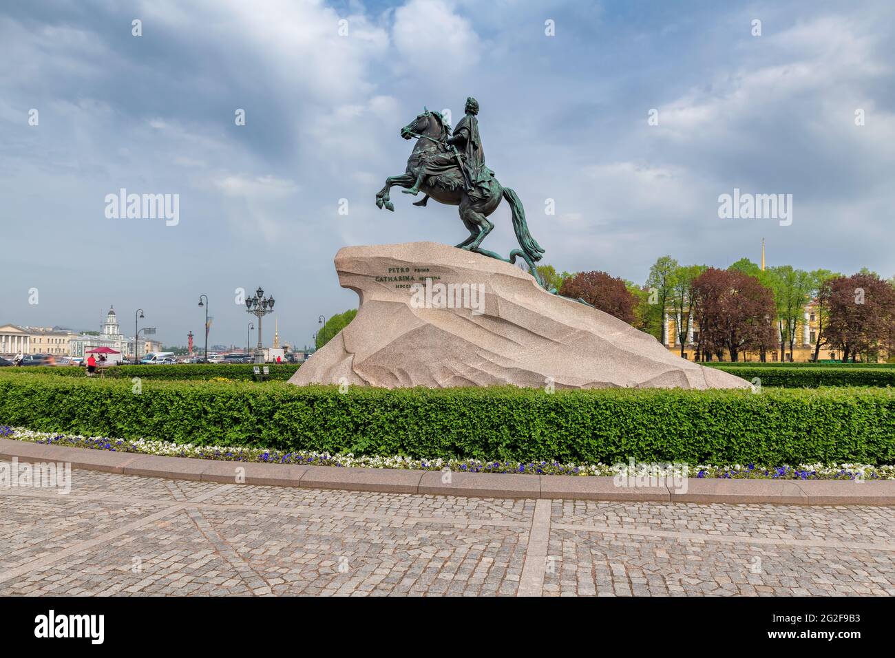 Statue of Peter the Great in on the Senate Square, Saint Petersburg, Russia. Stock Photo