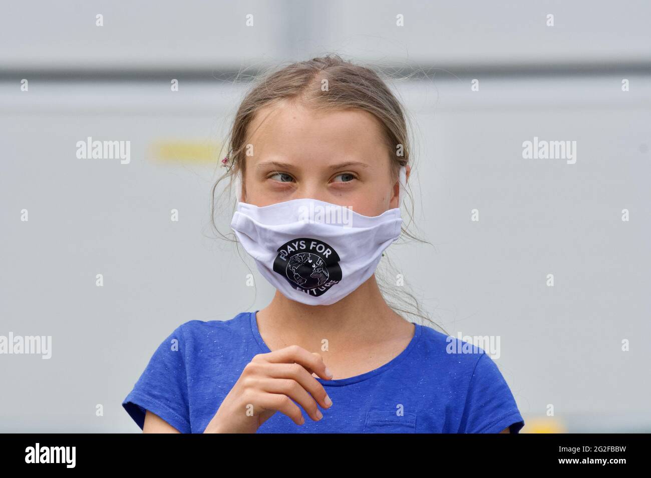 STOCKHOLM, SWEDEN - JUNE 11, 2021: Greta Thunberg demonstrating outside the  Parliament House in Stockholm Stock Photo - Alamy