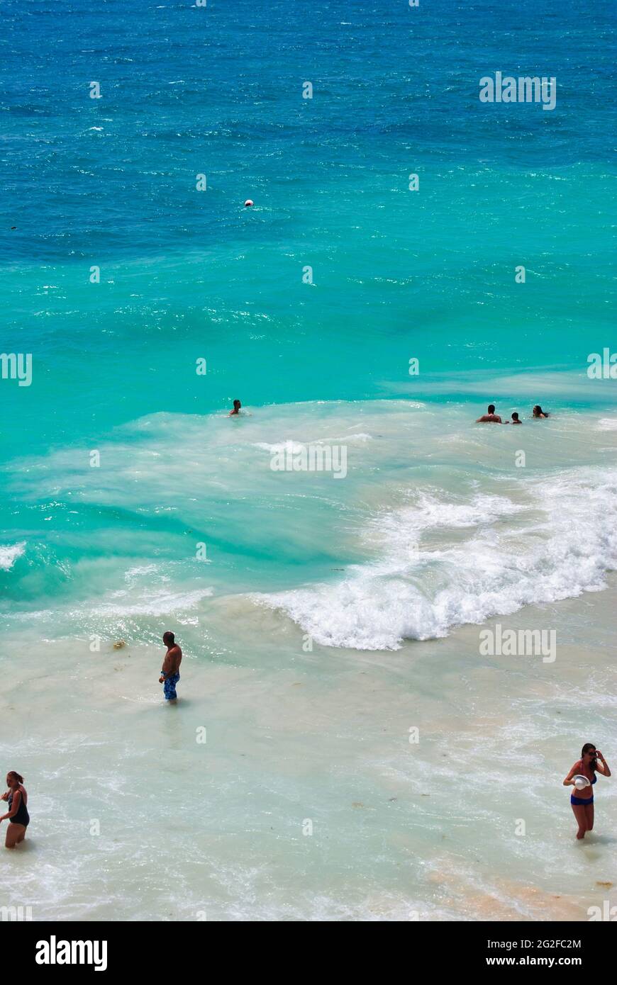 Paradise beach in Tulum, Mexico. Stock Photo
