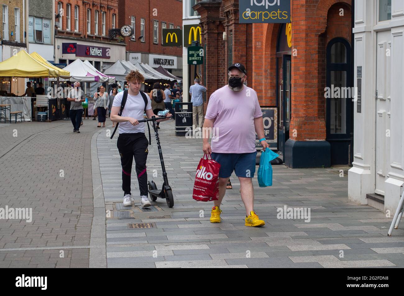 Maidenhead Berkshire Uk 11th June 21 People Were Out Shopping In Maidenhead Town Centre Today But The Town Is Still Much Quieter Than Before The Covid 19 Pandemic Cases Of The Indian Covid 19