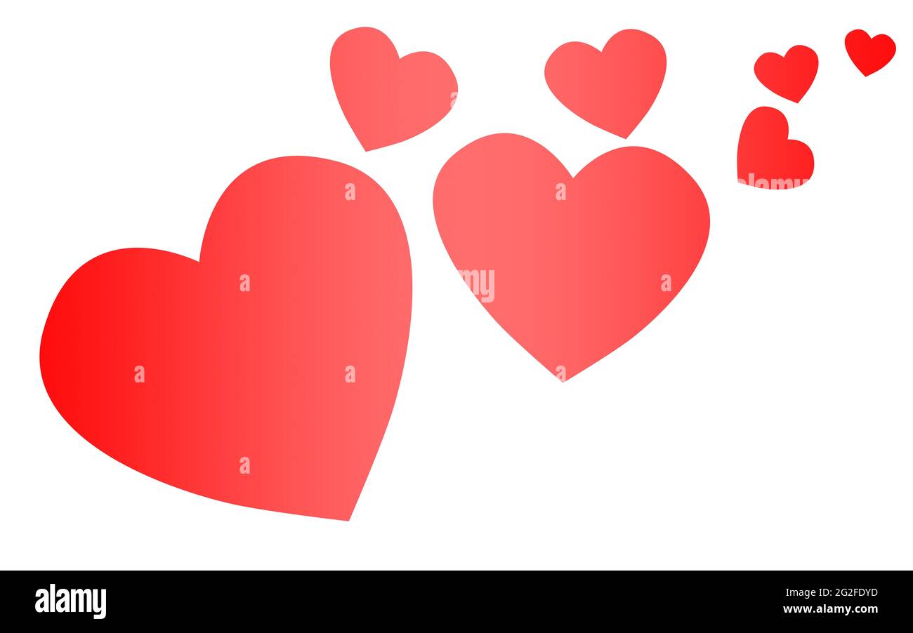 Red heart icon love symbol set, 3D rendering Stock Photo - Alamy