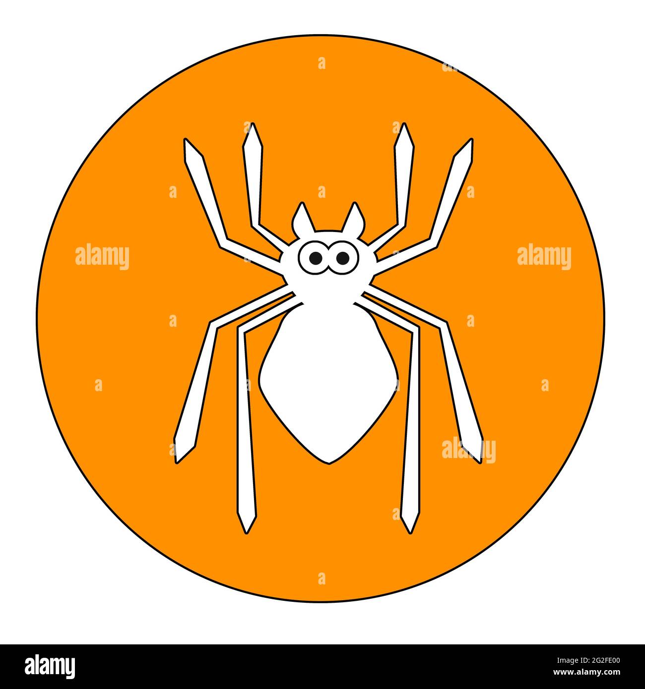 Spider on an orange background, 3D rendering Stock Photo