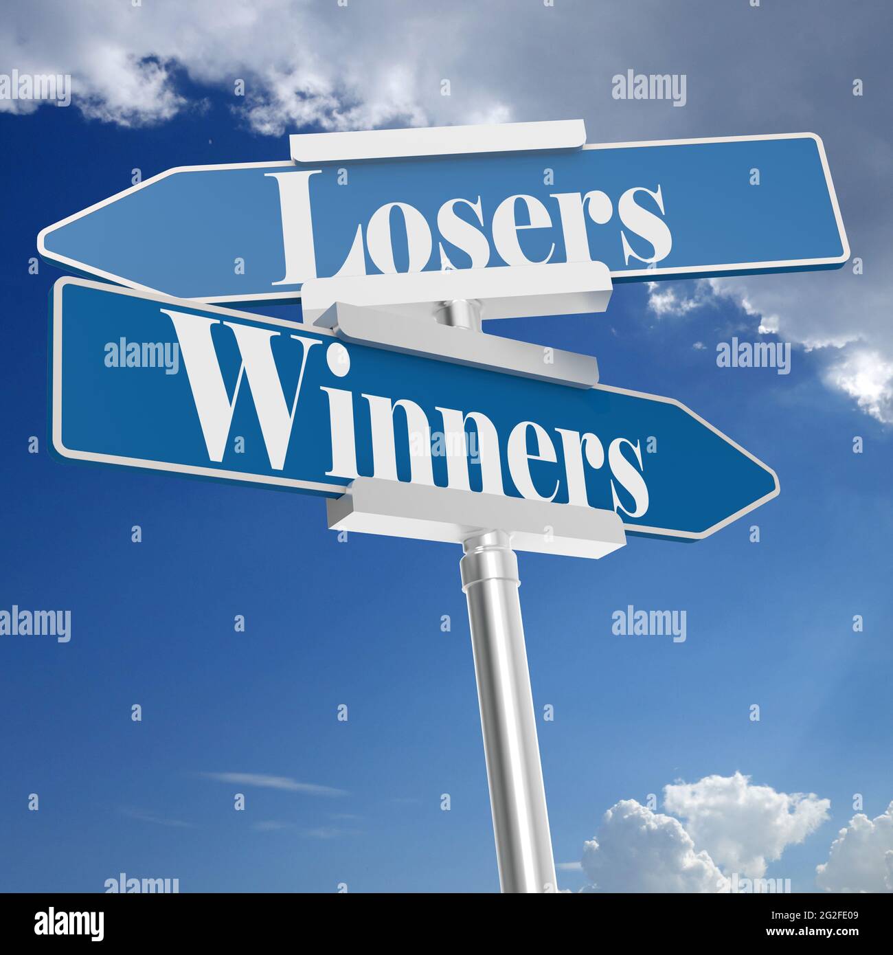 Winners or Losers signs, isolated on white. 3D rendering Stock Photo ...