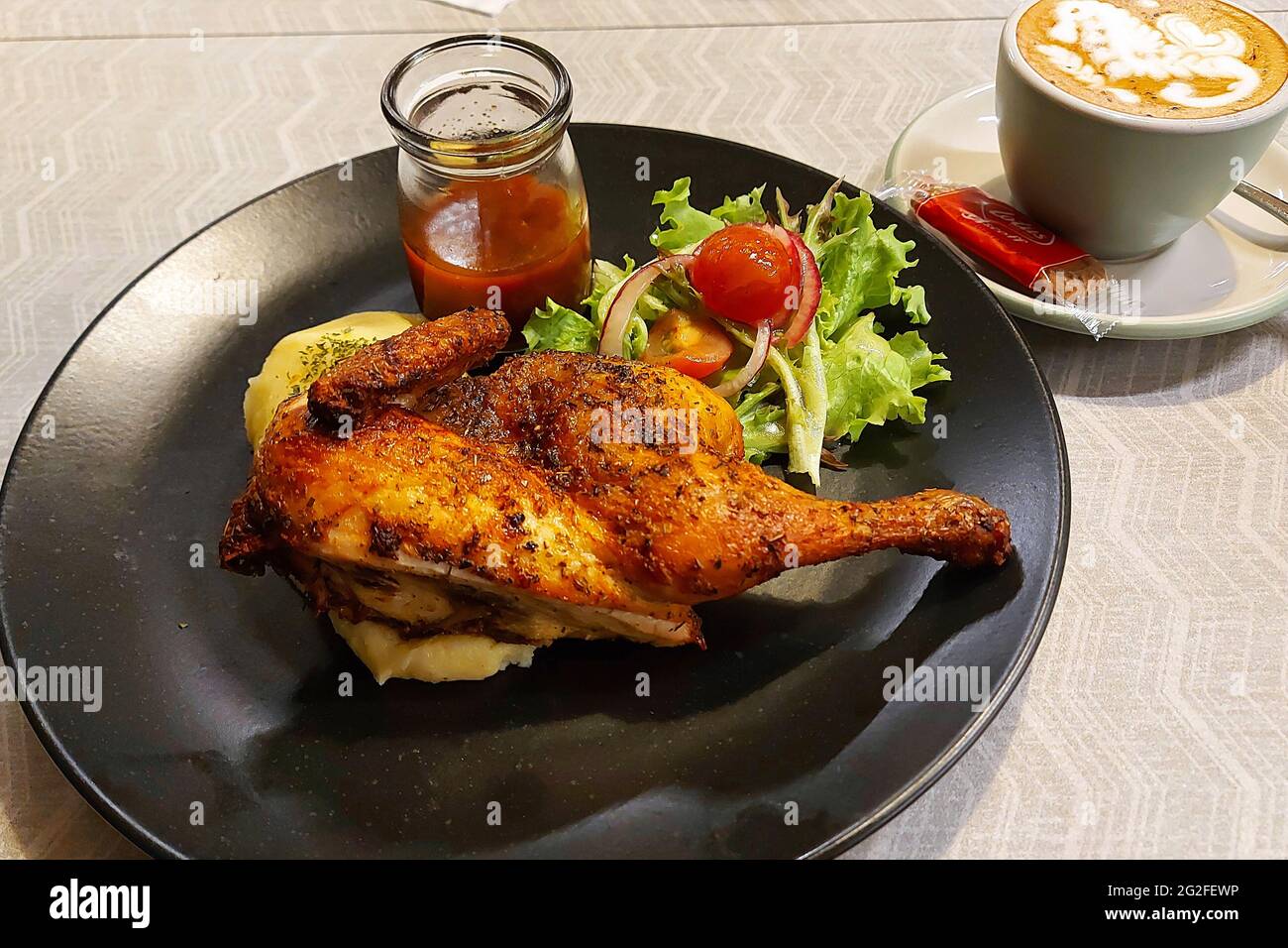 Roasted Chicken at Cafe in Jakarta, Indonesia Stock Photo Alamy