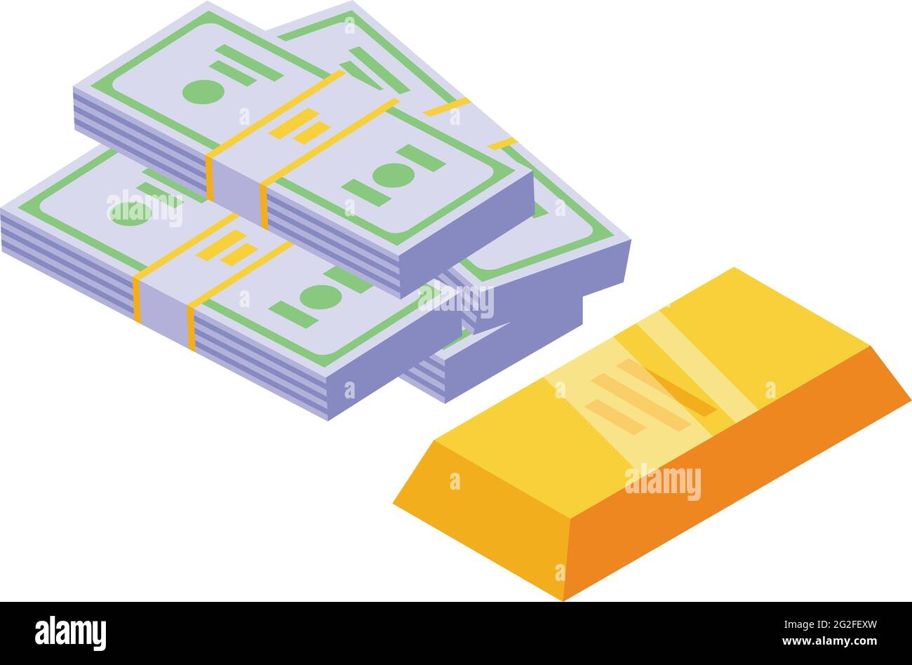 Cash gold result money icon. Isometric of Cash gold result money vector ...