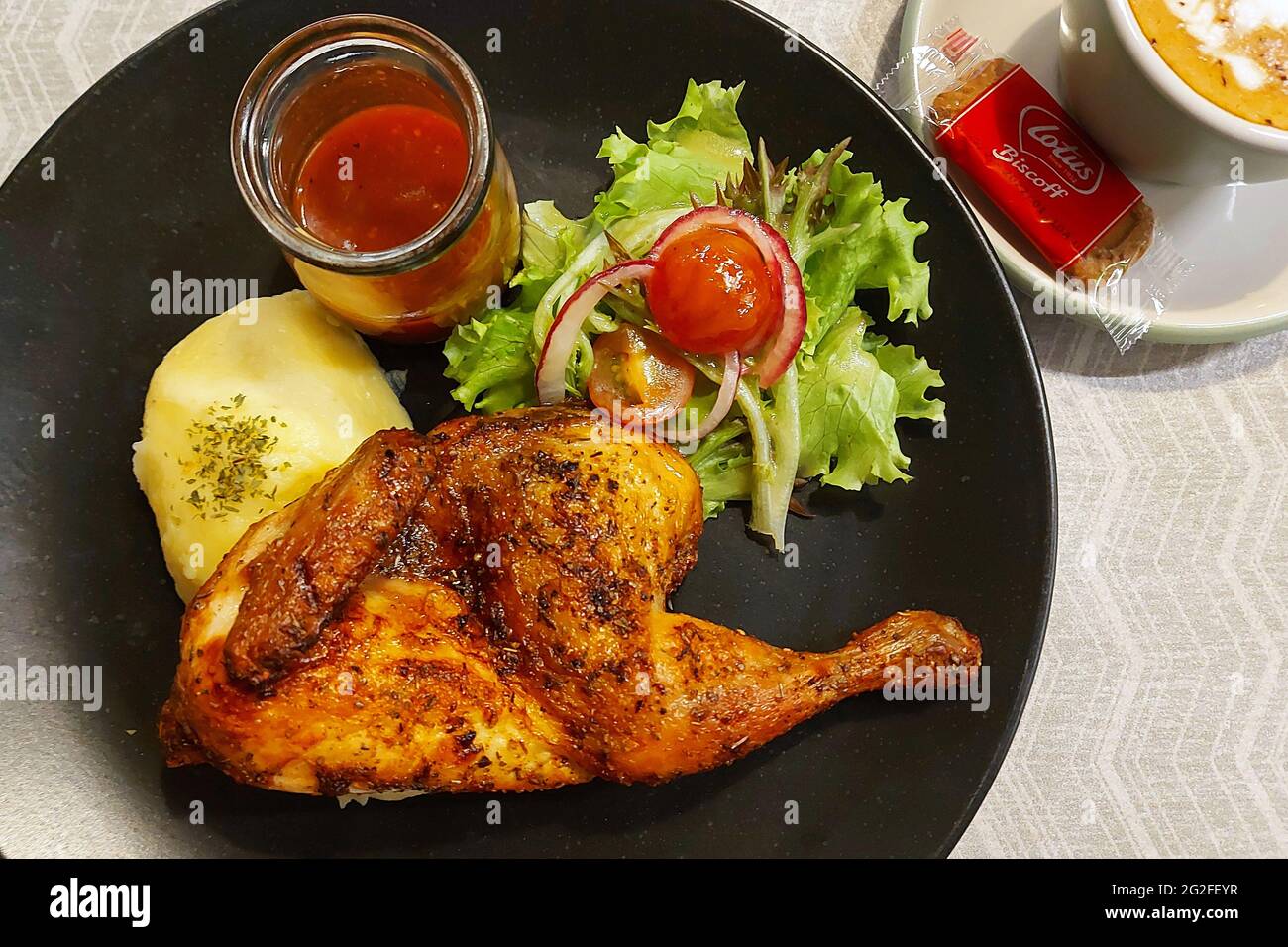 Roasted Chicken at Cafe in Jakarta, Indonesia Stock Photo Alamy