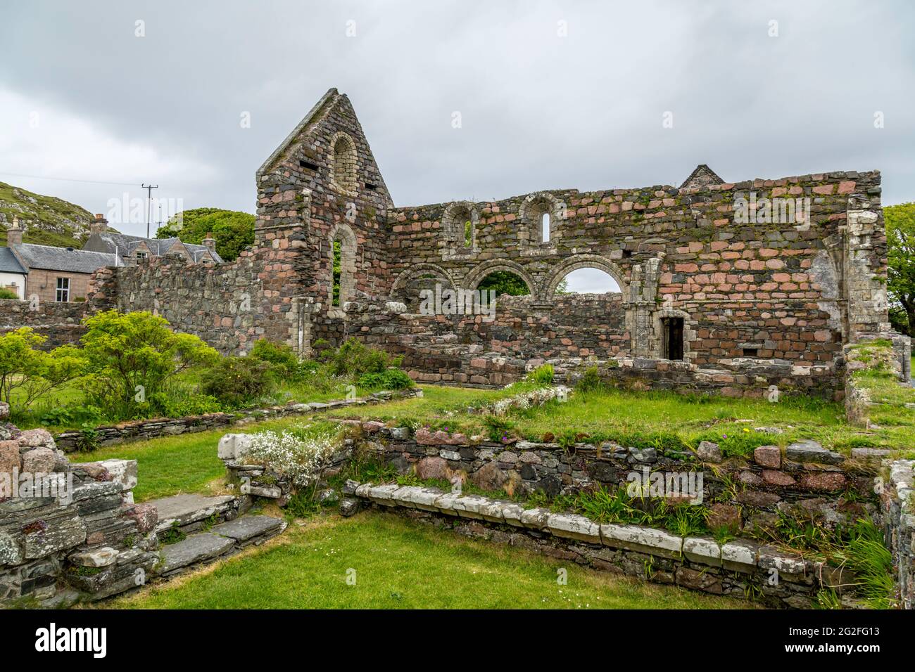 The ruins of the Augustinian nunnery on the island of Iona, Scotland. Founded around the year 1203. Stock Photo