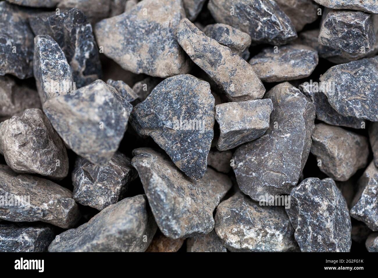 brick rubble debris on construction site. crushed stone, non