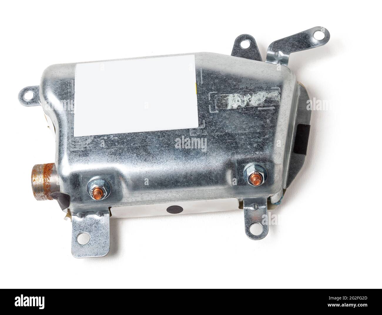 Spare part and interior element from a car side airbag in the door on a white isolated