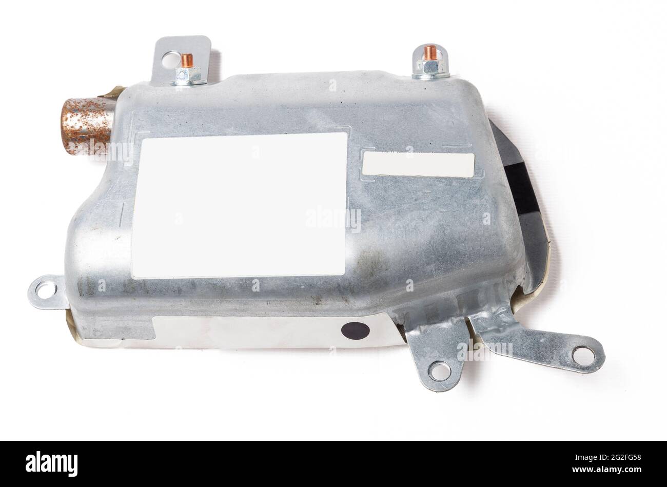 Spare part and interior element from a car side airbag in the door on a white isolated