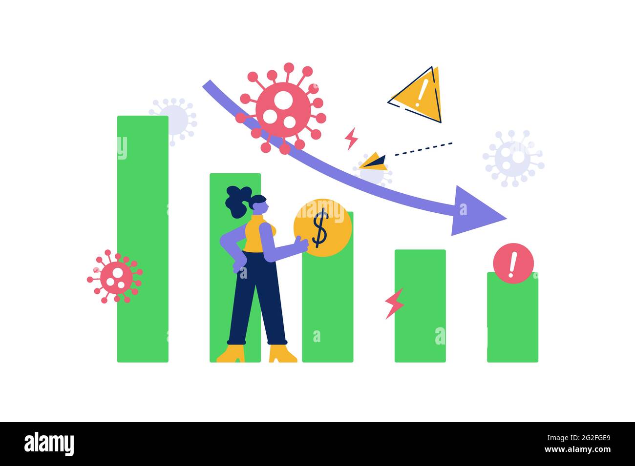 Coronavirus outbreak and financial crisis help policy Stock Vector