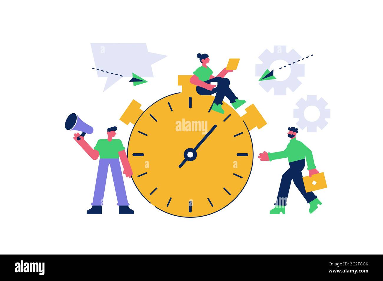 Effective time management and planning business tasks Stock Vector