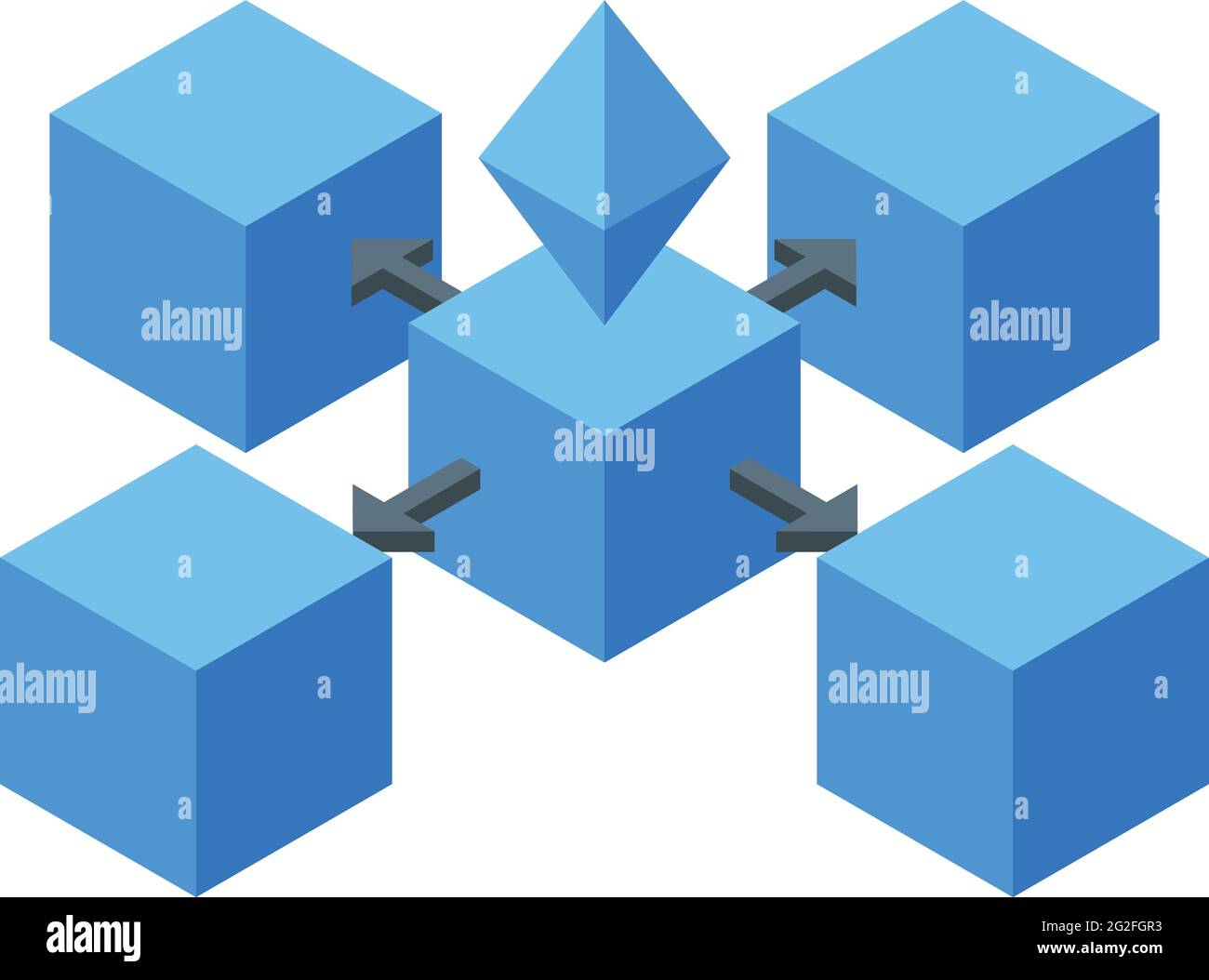Block chain ethereum icon. Isometric of Block chain ethereum vector icon  for web design isolated on white background Stock Vector Image & Art - Alamy