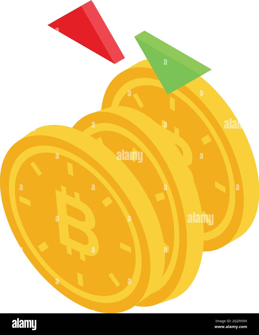 Bitcoin icon. Isometric of Bitcoin vector icon for web design isolated ...