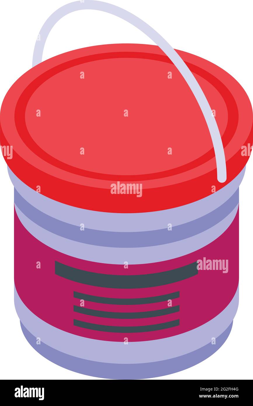 Bucket paint digital printing icon. Isometric of Bucket paint digital