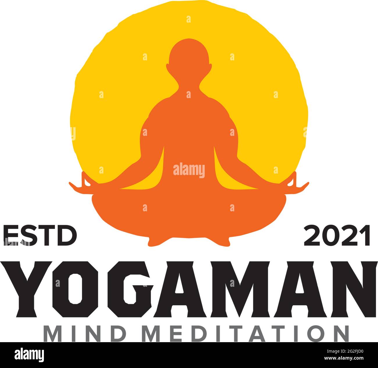 Yoga man logo design vector template Stock Vector