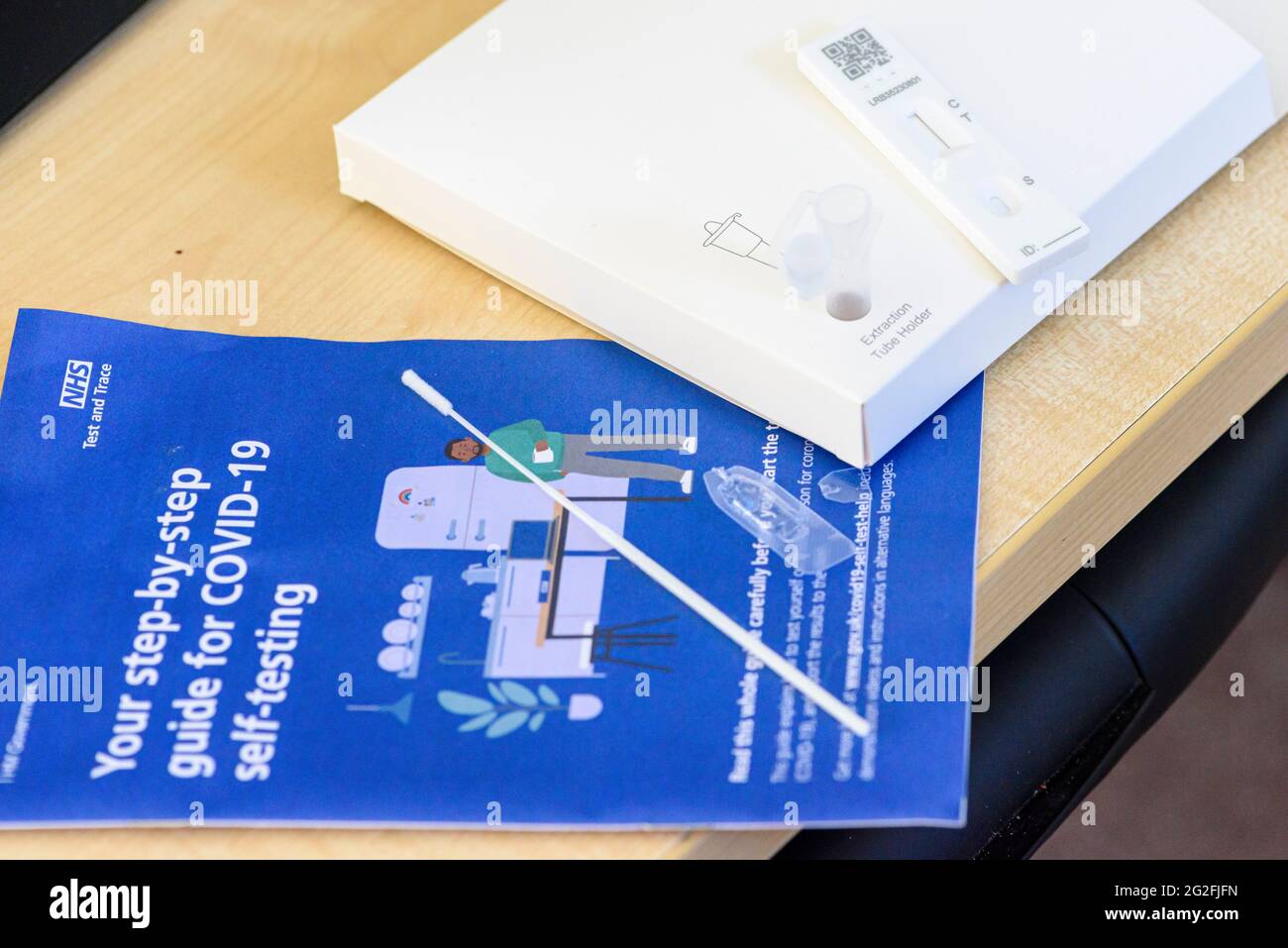 NHS Covid19 lateral flow home testing kit Stock Photo Alamy