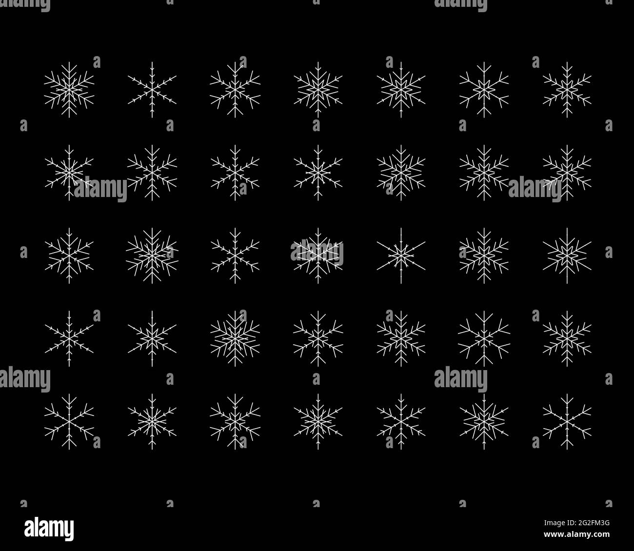Vector set of different snowflakes Christmas New Year web icons Stock ...