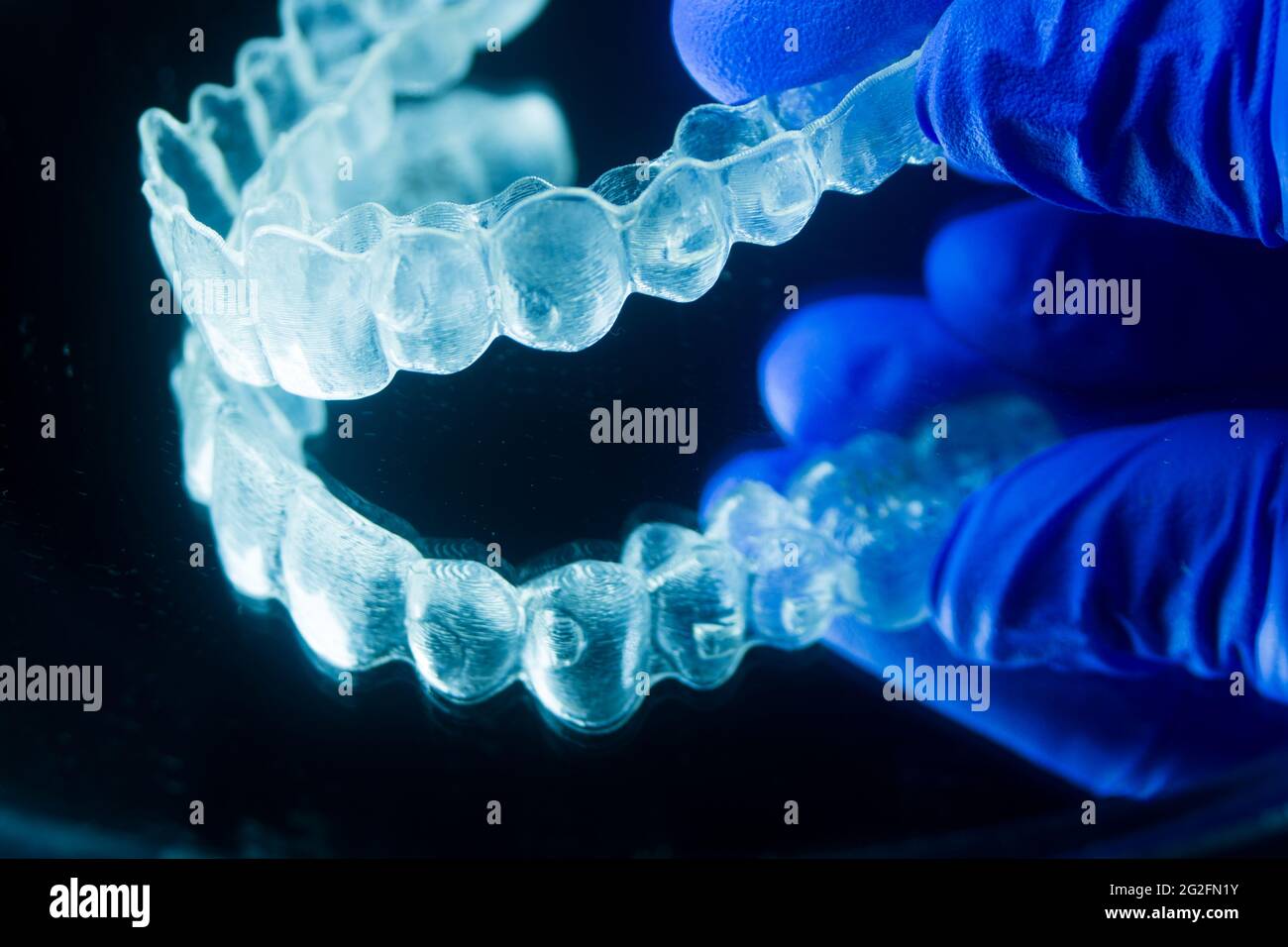 Modern invisible brackets aligner straighterners used to correct