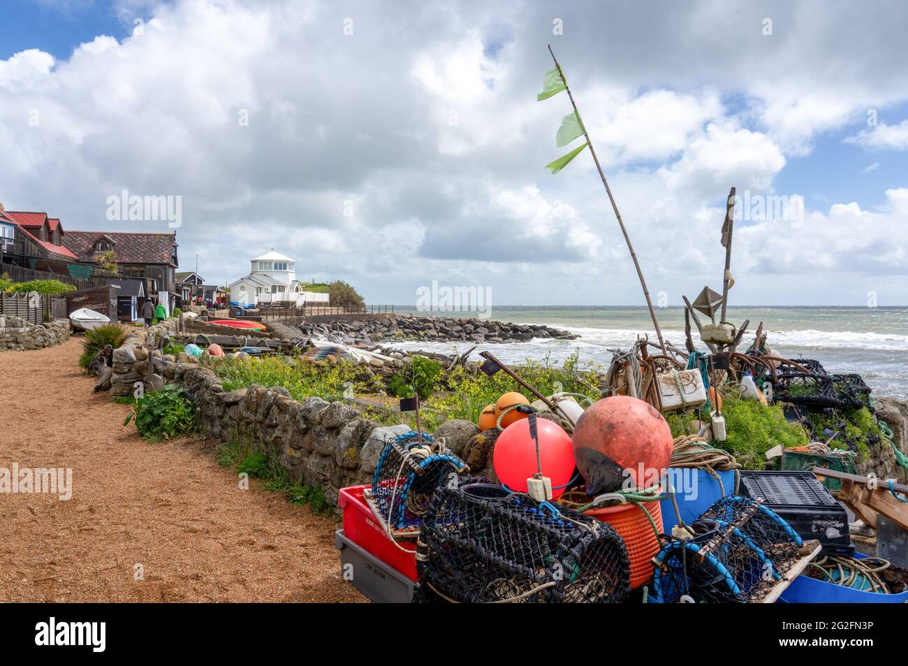 Steephill Cove a small sandy beach on the south coast of the Isle of Wight Hampshire UK Stock Photo