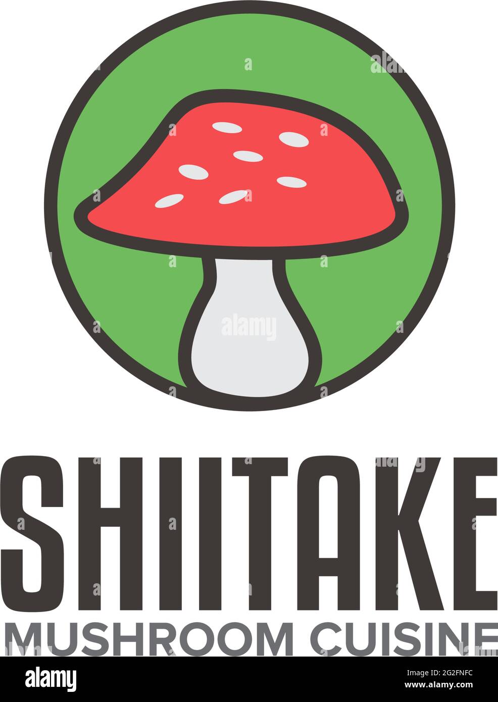 Shiitake mushroom logo design vector template Stock Vector