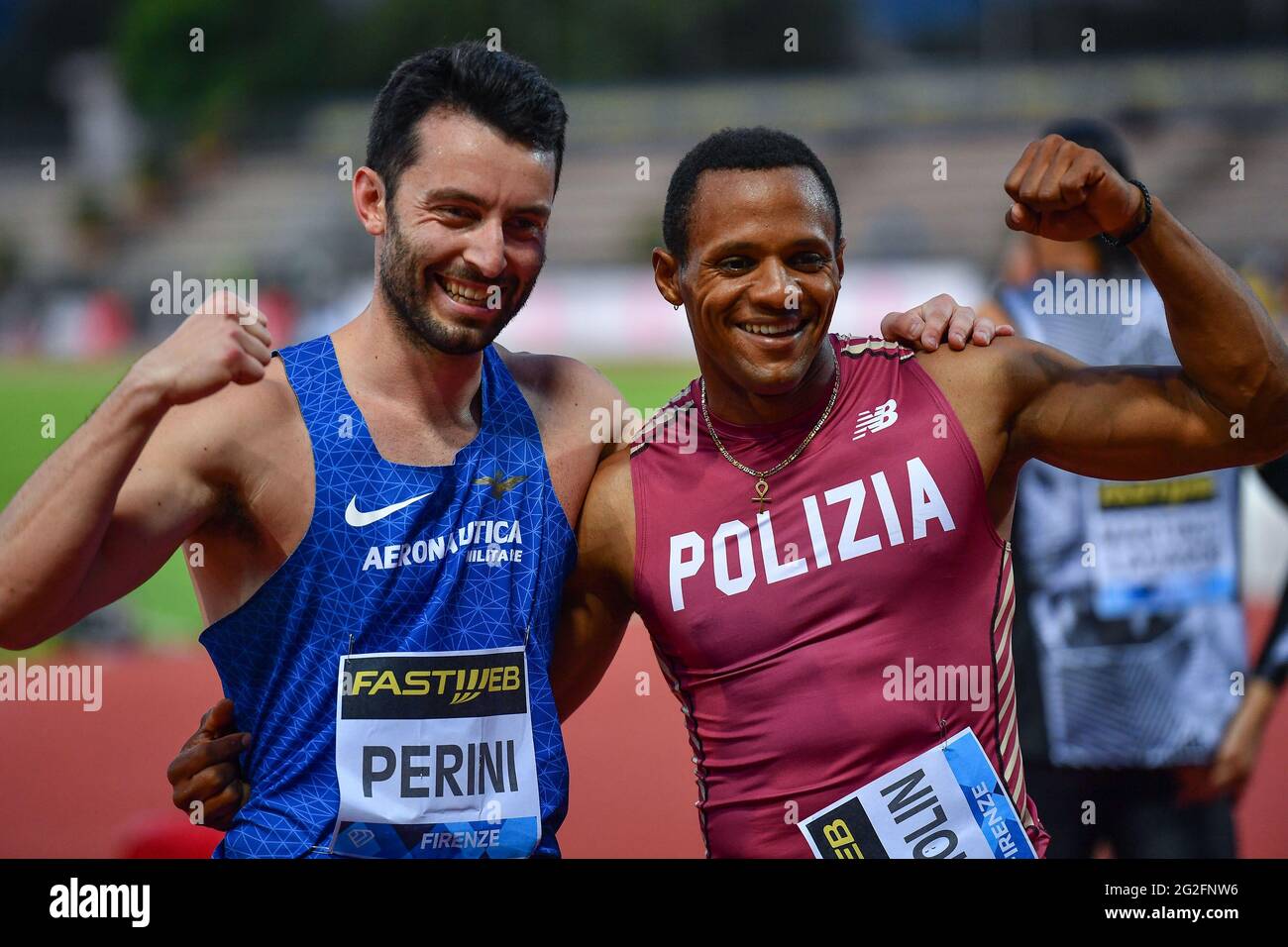Paolo Dal Molin (ITA) Men's 110mH and Lorenzo Perini (ITA) Men's 110mH during Wanda Diamond League 2021 - Golden G - Photo .LiveMedia/Lisa Guglielmi Stock Photo