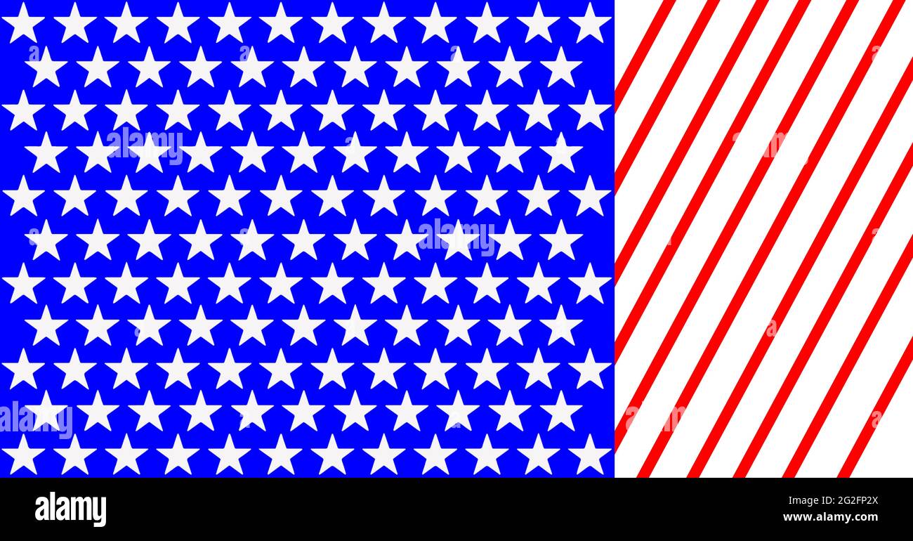 Composition of american flag stars and stripes patterned background