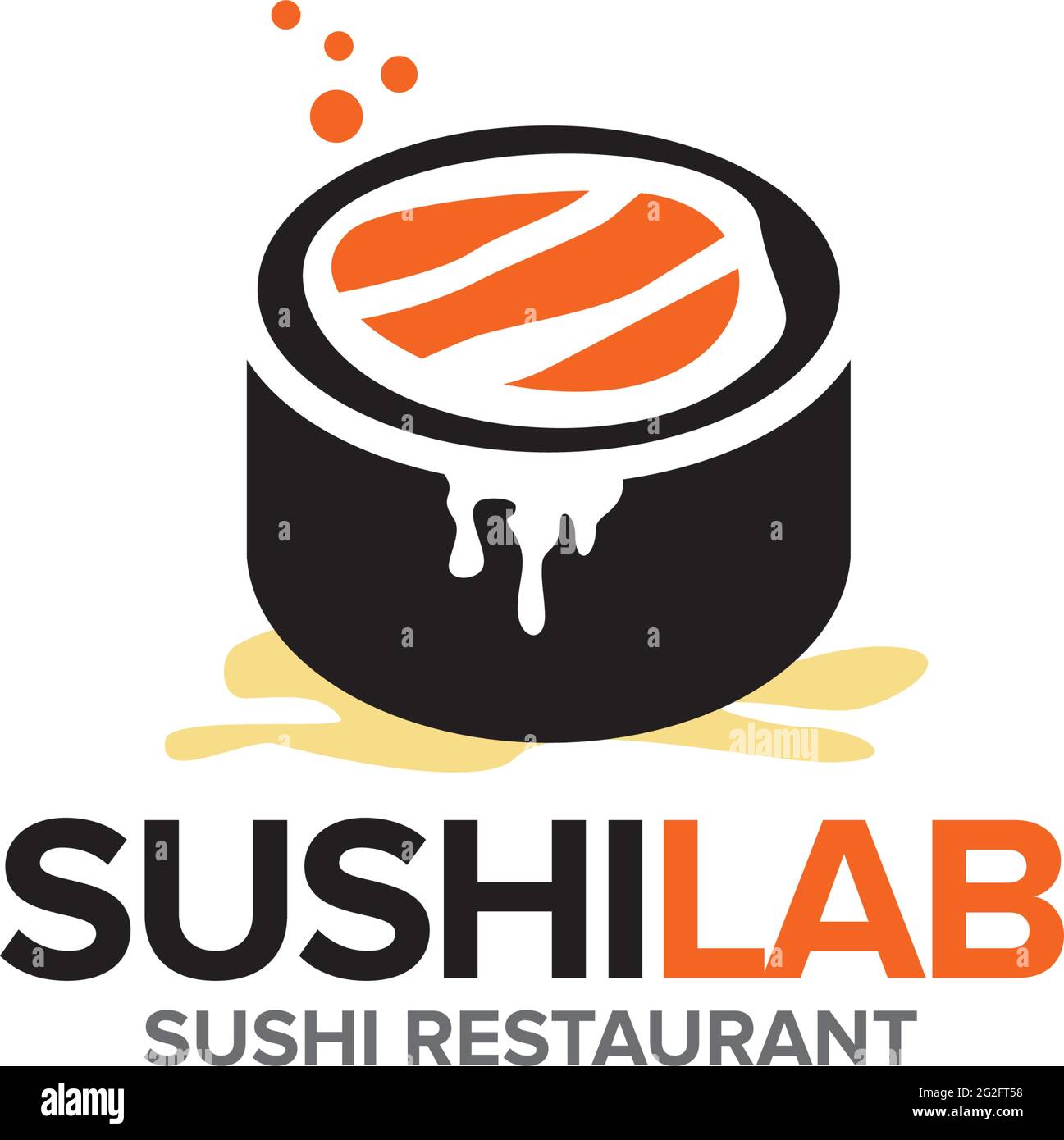 Sushi lab logo design vector template Stock Vector