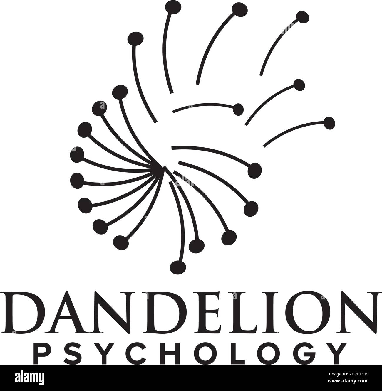 Dandelion pshycology logo design vector template Stock Vector