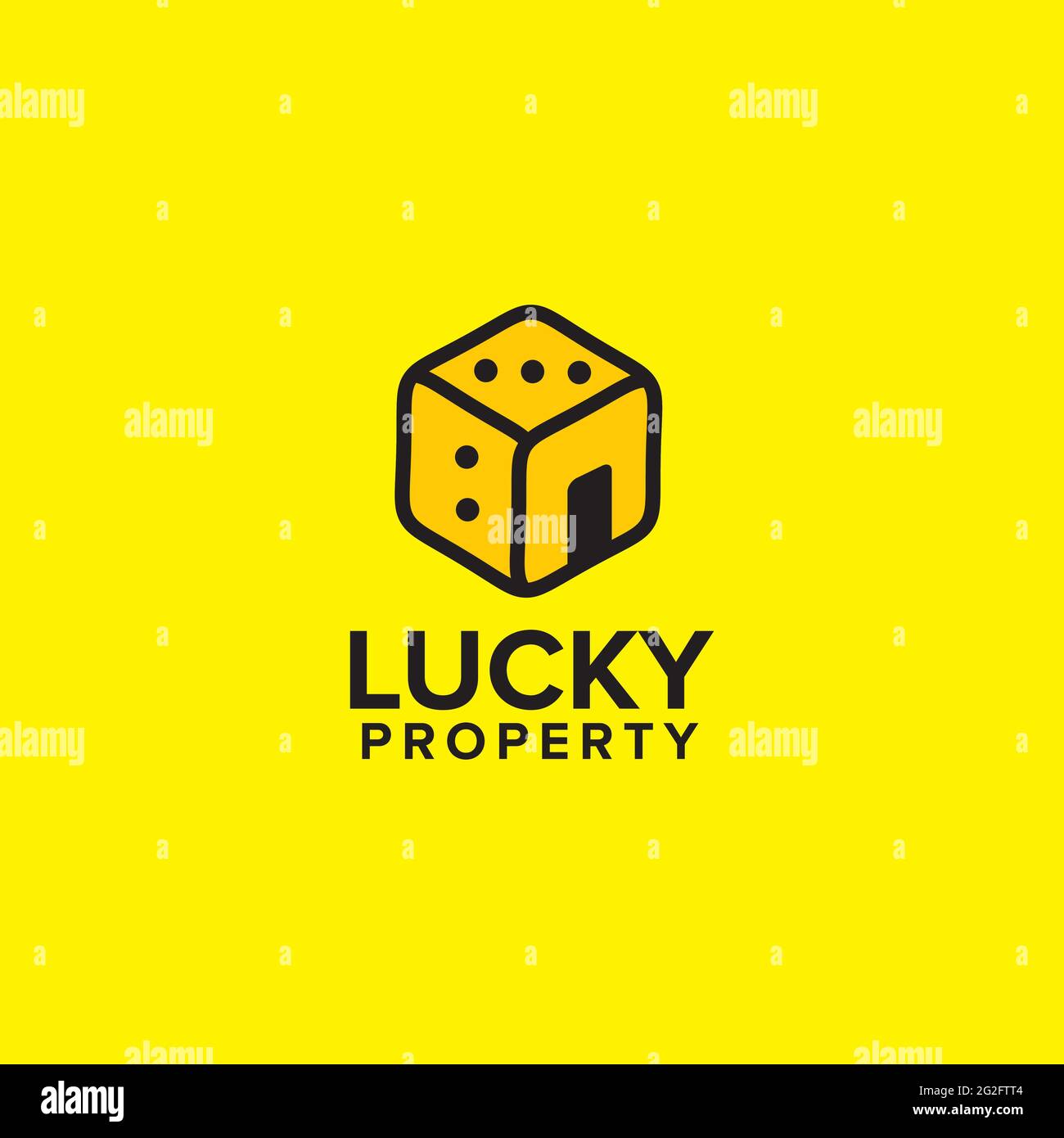 Dice property logo design vector template Stock Vector