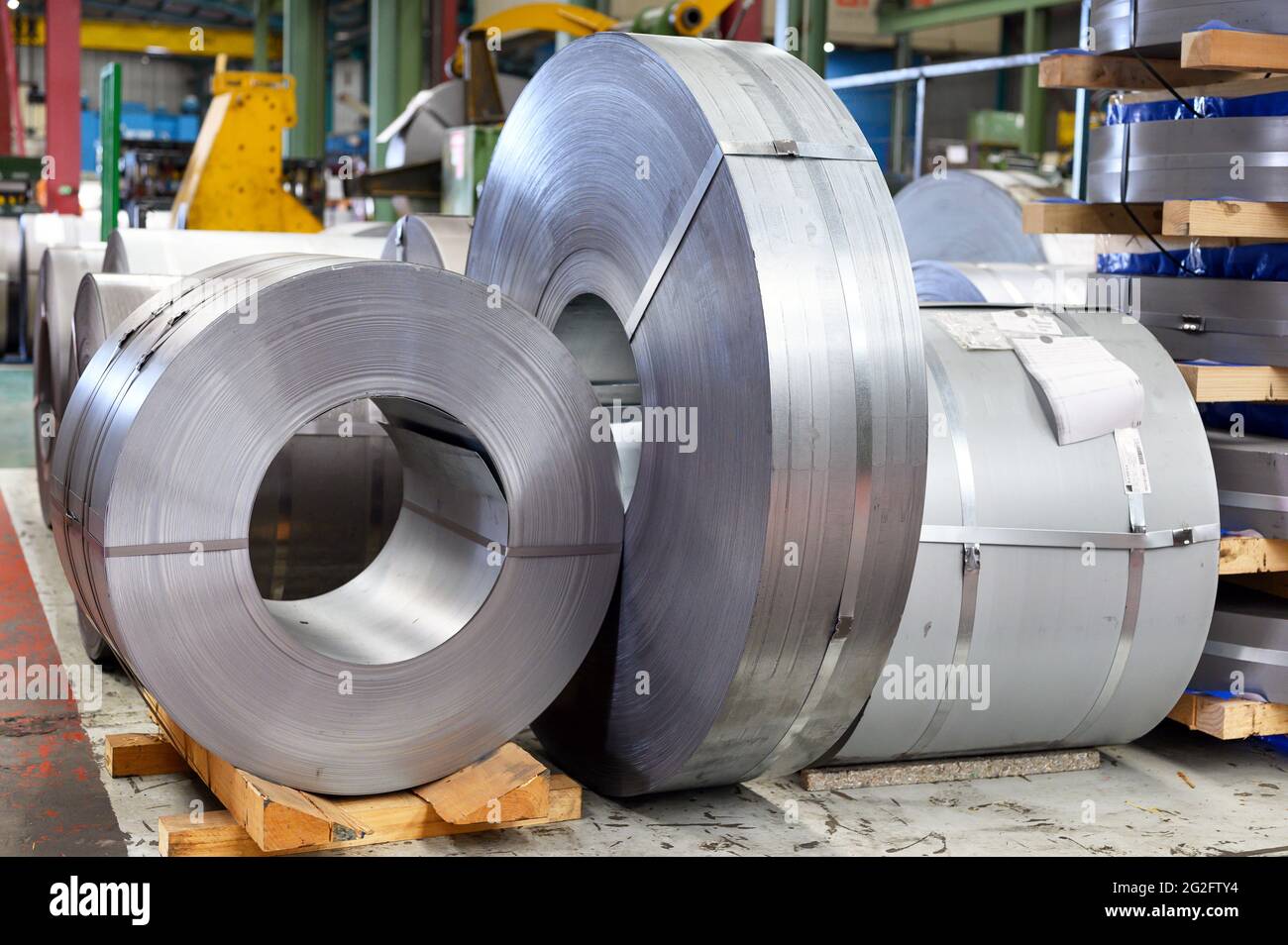 Interior of an industrial metal processing factory. High quality photo