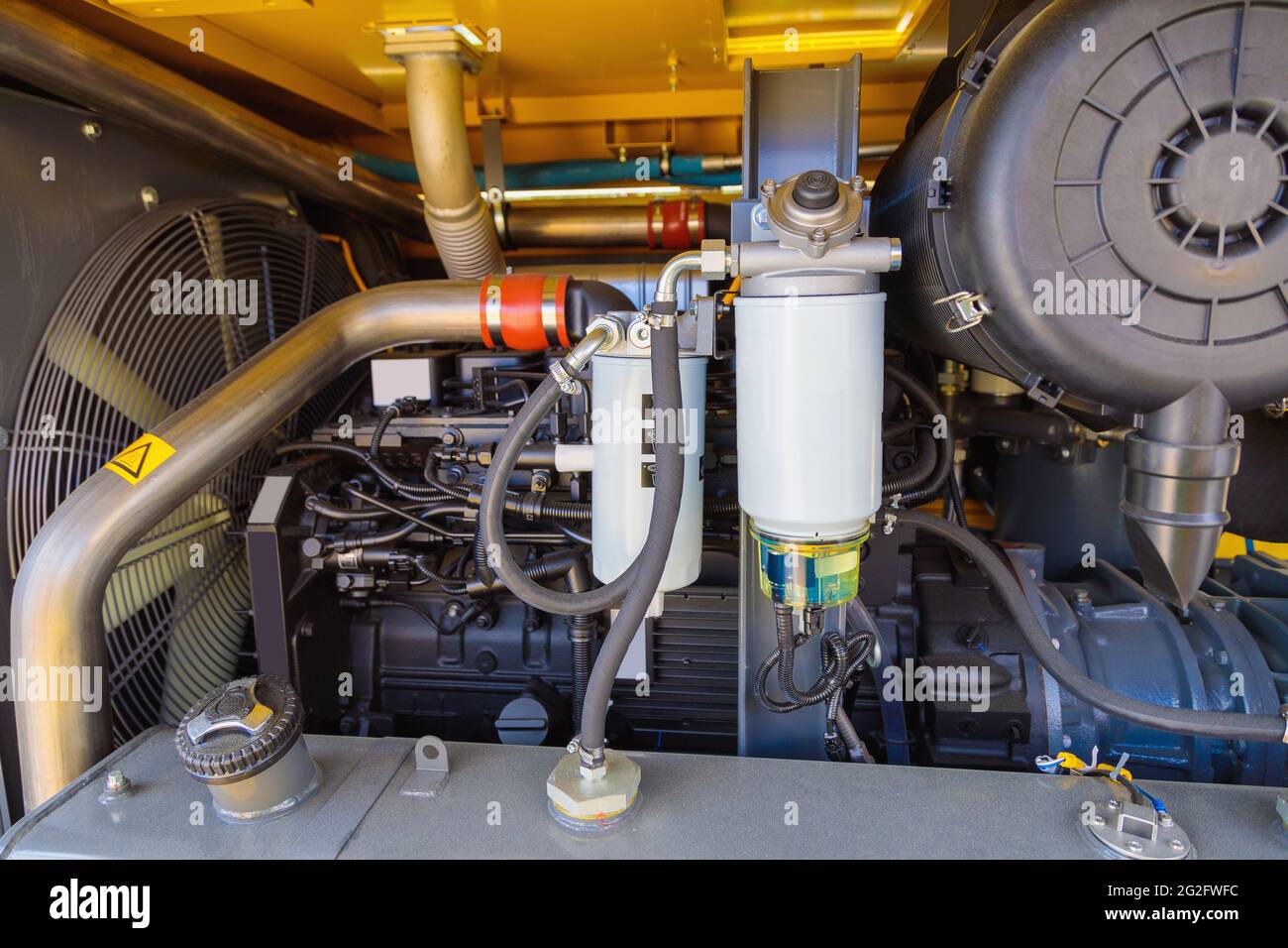 Internal details of portable compressors close-up. Compressors for ...