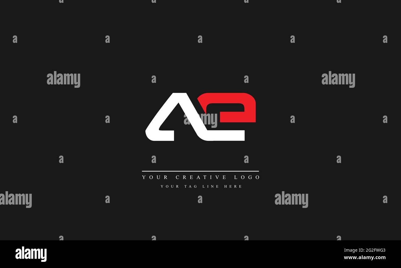Letter Logo Design with Creative Modern Trendy Typography AE EA Stock Vector