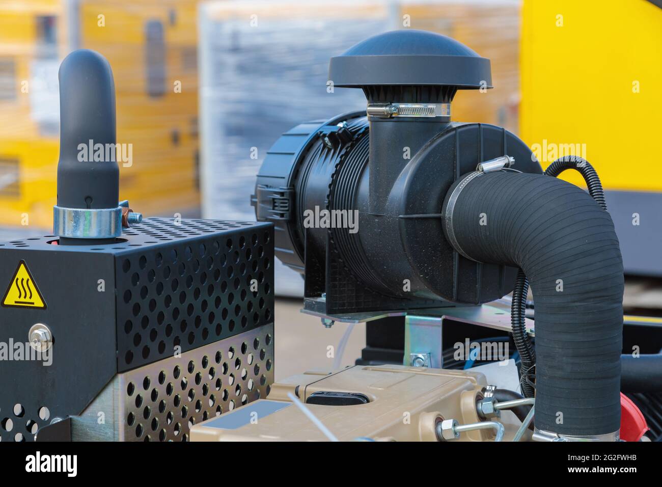 Exhaust pipe of an air compressor closeup Stock Photo Alamy