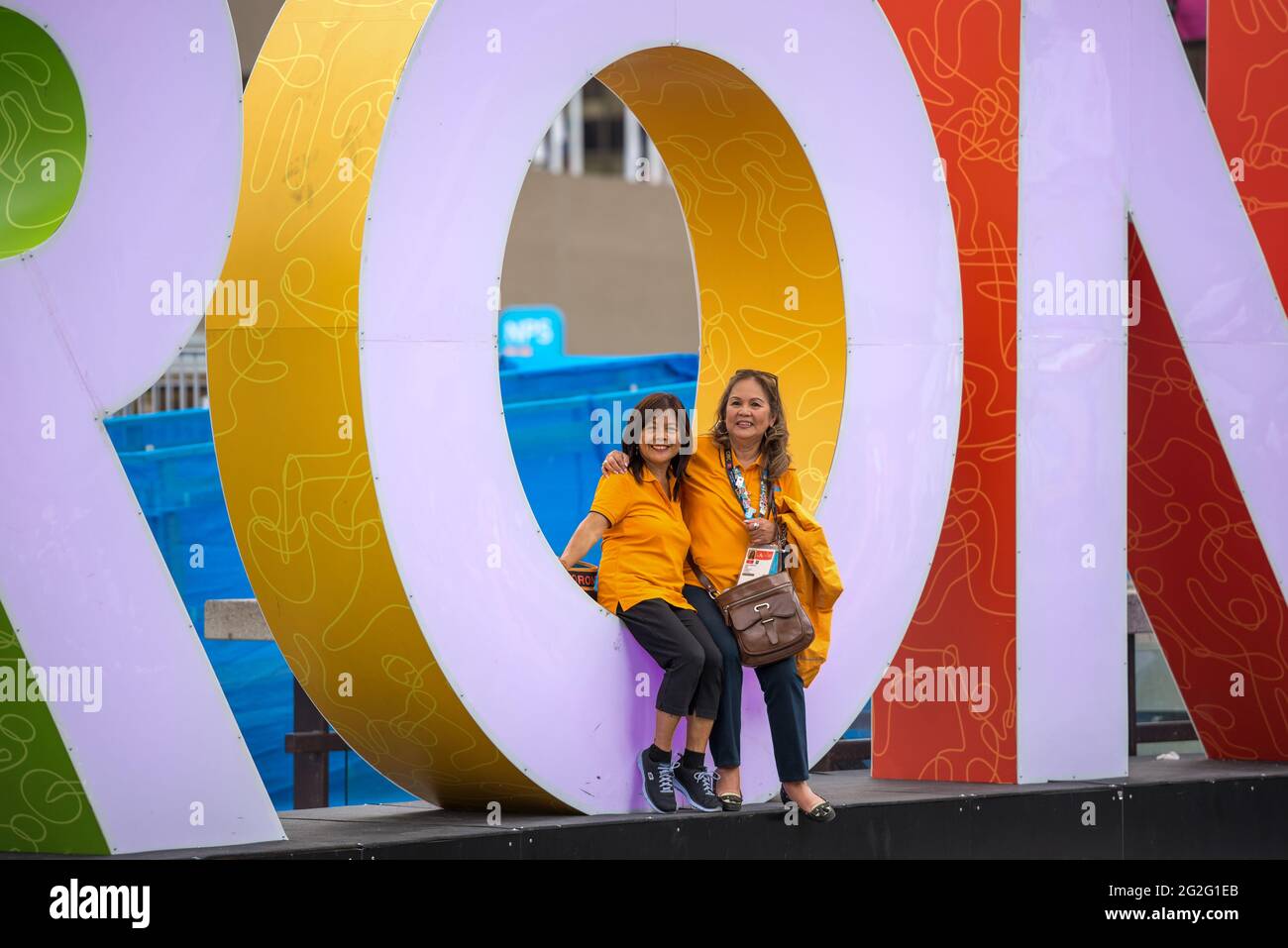 Toronto 2015 Pan Am and Parapan Am Games volunteers are honored by the city at Nathan Phillips Square. Stock Photo