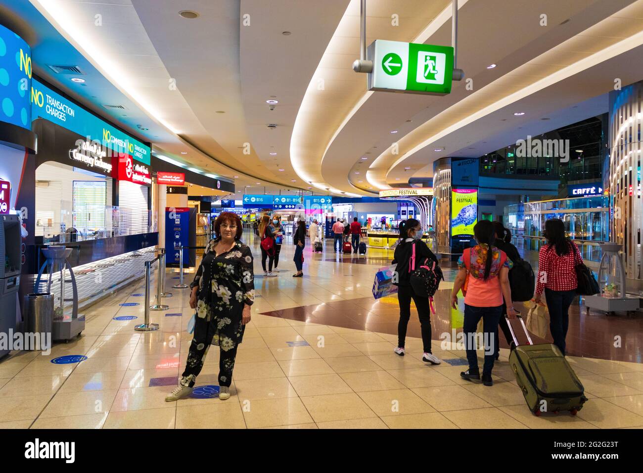 View of Dubai International Airport Terminal 2.Dubai is a city and emirate in the United Arab Emirates Stock Photo