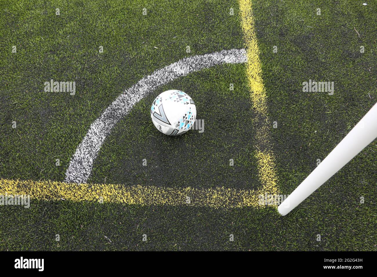 Painted markings line on all weather surface. Corner post and corner