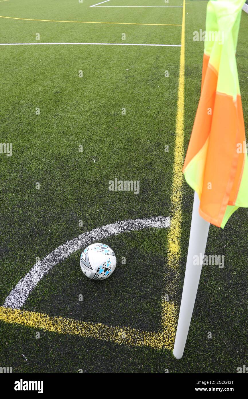 Painted markings line on all weather surface. Corner post and corner