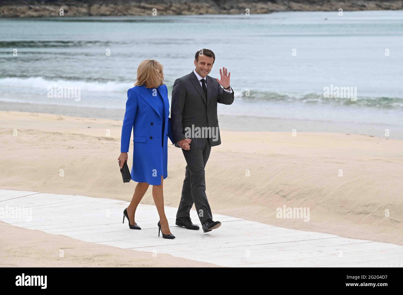 President of France, Emmanuel Macron, and his wife Brigitte Macron