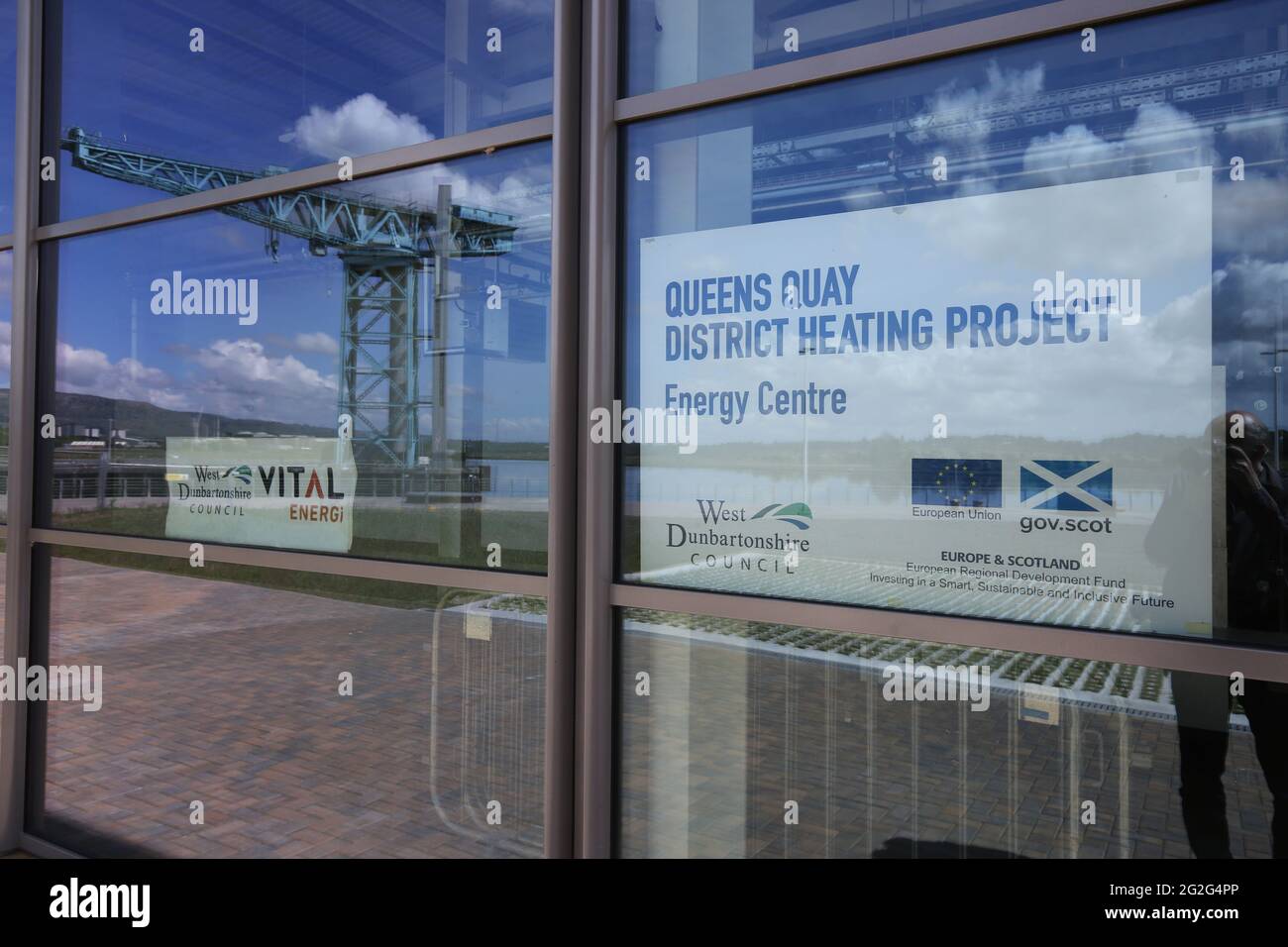 Queens Quay District heating project, Clydebank, Dunbartonshire, Scotland, UK Stock Photo