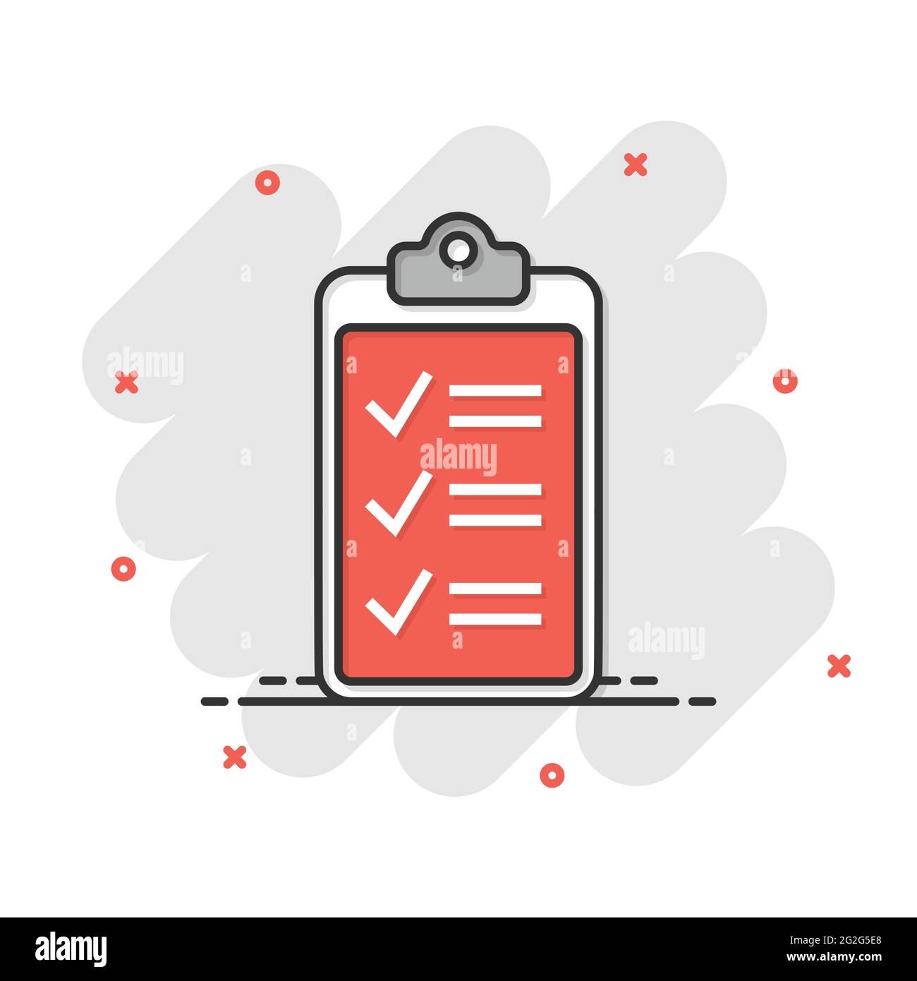 To do list icon in comic style. Document checklist cartoon vector ...