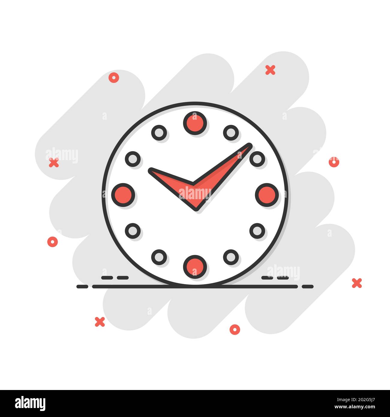 Clock icon in comic style. Watch cartoon vector illustration on white ...