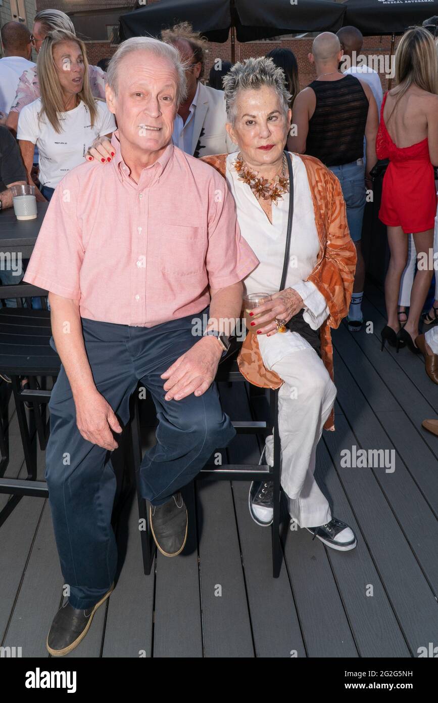 Patrick McMullan and Rose Hartman attend the Frederick Anderson's Cocktails  at Sunset and Post COVID Realness at the Creator House Rooftop in New York,  NY on June 10, 2021. (Photo by David