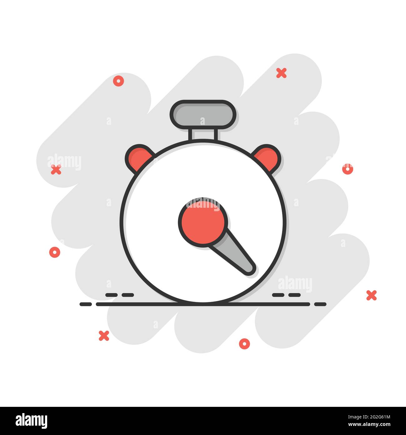 Clock icon in comic style. Watch cartoon vector illustration on white ...