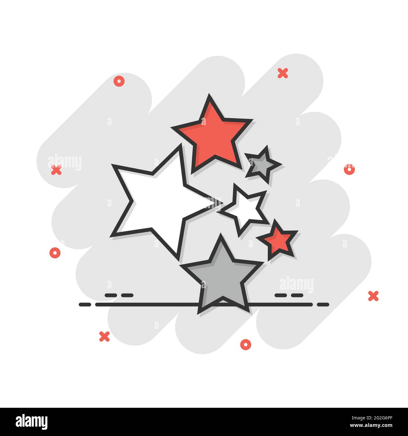 Stars icon in comic style. Shape cartoon vector illustration on white ...