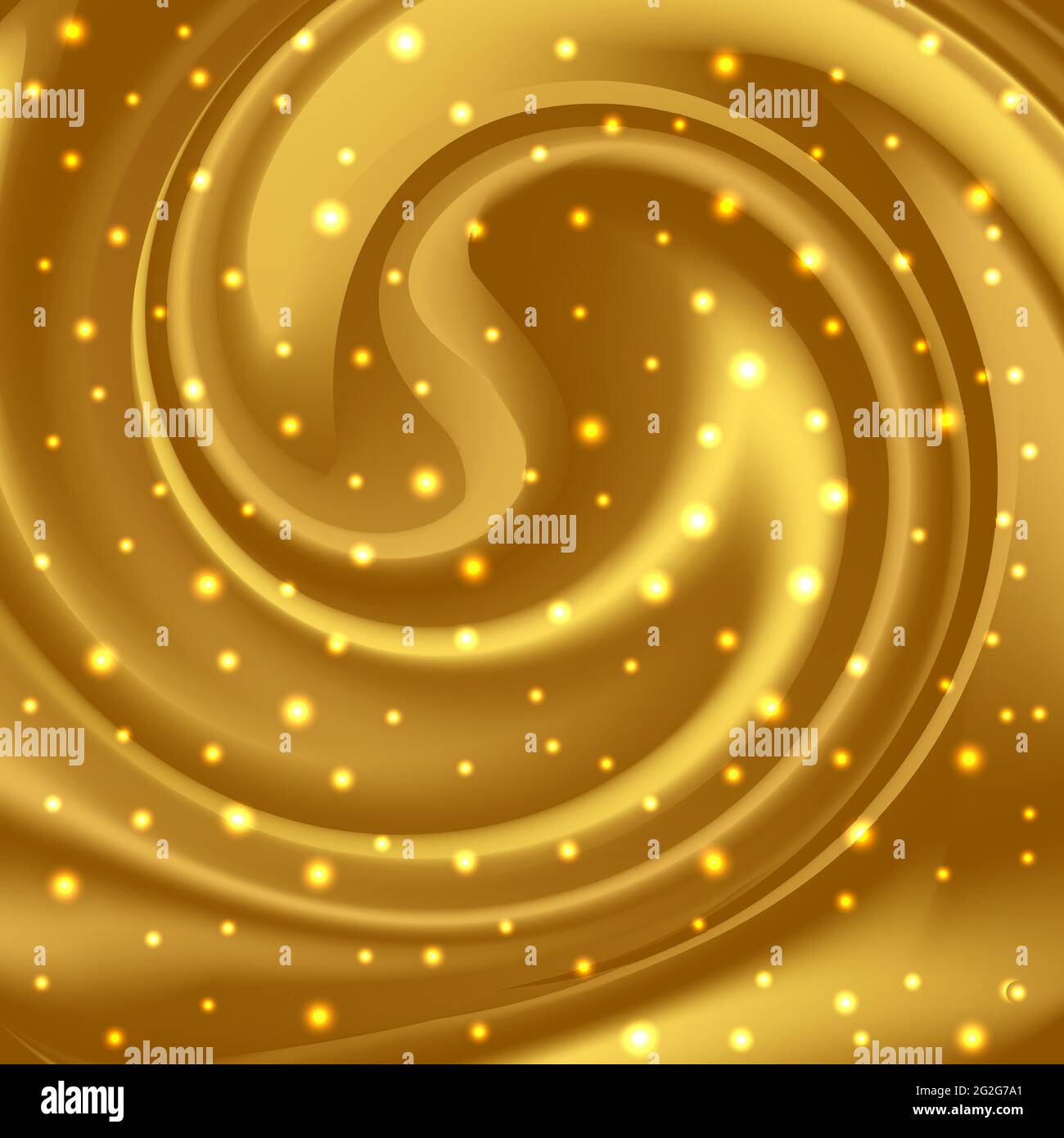 Gold glowing and swirl waves, luxurious shiny abstract background