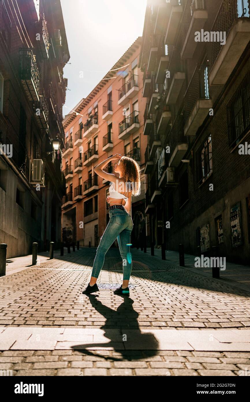 Portrait Of Latin Girl in the city Stock Photo