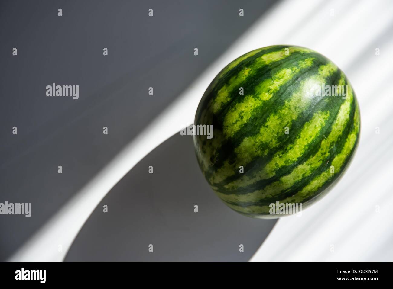 Green Watermelon on white background Stock Photo