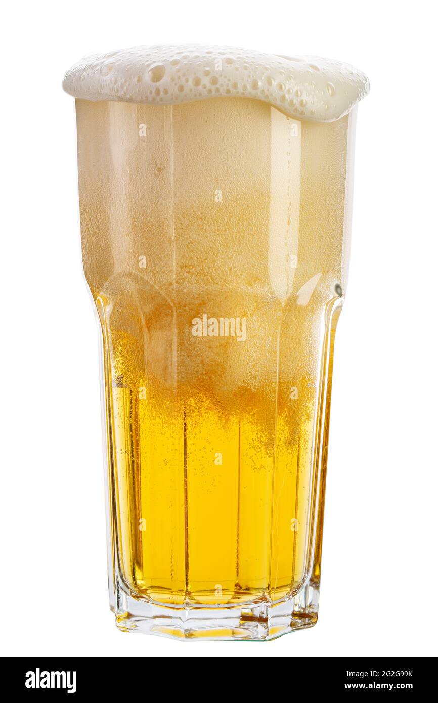 Beer glass isolated on a white background. Alcoholic beverage. File contains clipping path. Stock Photo